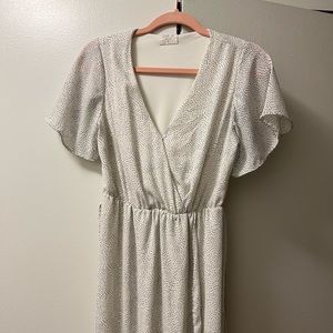 White Polka Dot Flowy Dress